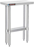 DuraSteel 24x12 Small Stainless Steel Table - NSF Metal Narrow Commercial Food Prep Side Worktable with Under Shelf - for Laundry Room, Kitchen, Outdoor Grill, Small Spaces by DuraSteel