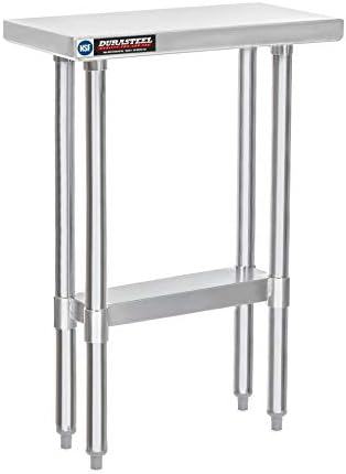 DuraSteel 24x12 Small Stainless Steel Table - NSF Metal Narrow Commercial Food Prep Side Worktable with Under Shelf - for Laundry Room, Kitchen, Outdoor Grill, Small Spaces by DuraSteel