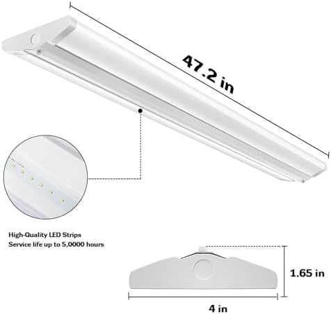 AntLux 4FT LED Wraparound Light Fixture 50W Ultra Slim LED Shop Lights for Garage, Eye Care, 5500 Lumens, 4000K Neutral White, 4 Foot Flush Mount Office Ceiling Wrap Light for Workshop Kitchen Laundry - Image 7