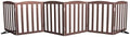 Freestanding Dog Gate Indoor,Doggie Gate Foldable Pet Gates for Doorways,Stairs or Hallways, Wooden Brown Pet Gate for the House, Pet Fence with Support Feet Included,24 "Height-6 Panels by SFJC