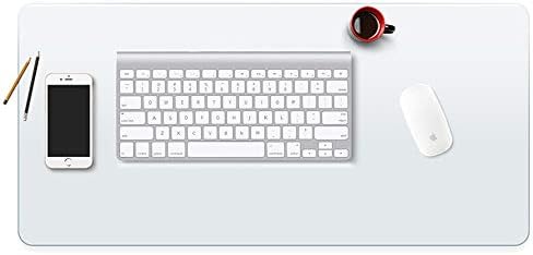 PVC Office Desk Pad Clear Writing Computer Desk Top Cover Mat 16x32 2 Sets Runner Water Resistant Anti Scratch Non-Slip Vinyl Glass Night Stnad End Side Table Cloths Plastic Protection Transparent - Image 2