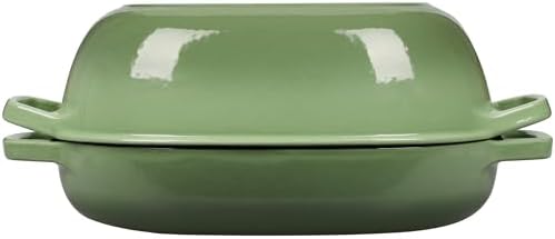 EDGING CASTING Enameled Cast Iron Oval Dutch Oven Pot with Lid, Dutch Oven for Sourdough Bread Baking, Bread Oven, Bread Dutch Oven, Oval Bread Pan, 7qt, Pistachio Green - Image 7