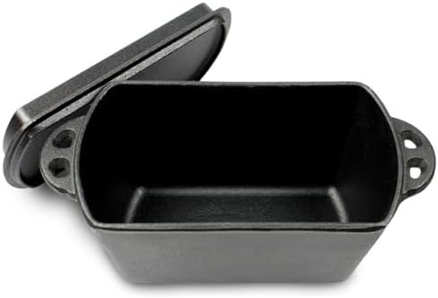 Voulosimi Cast Iron Loaf Oven Pan - 4.33"x4.92"x8.66" Durable Loaf Pans Rectangular Baking Pan for home baking (Bread Pan, 2 x 2 QT) - Image 4