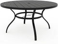 Incbruce Patio Dining Table, 53" Round Table Metal Steel Slat Table with 1.57" Umbrella Hole, for Backyards, Porches, Gardens, or Poolside by Incbruce