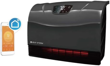 NEW Touch Screen - 1500 Watt ~ Infrared Space Heater ~ Wall Mounted ~ Wifi Enabled Grey with WIFI by HeatStorm