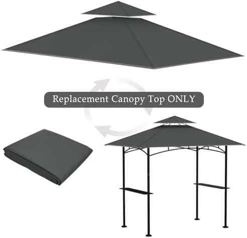 5' x 8' Grill Gazebo Replacement Top for L-GG001PST-F, Dark Gray - Image 6