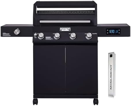 Monument Grills Denali Series, 4-Burner Liquid Propane Gas Smart bbq Grill Denali 425 with Stainless Steel Smoke Box(2 Items) by MonumentGrills
