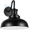 Dusk to Dawn Outdoor Barn Light Outdoor Wall Sconce Farmhouse Exterior Wall Mount Light Vintage Outside Wall Lighting Fixture Industrial Black White Lantern for Porch Garage Patio,1 Pack by Diyel
