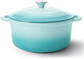 6 Quart Dutch Oven Pot with Lid, Non Stick Enameled Cast Iron Dutch Oven for Bread Baking, Heavy-Duty, Oven Safe Ceramic Cookware Up to 500°F for Baking, Braising, Stews, Roasting, Verdant by Fijinhom