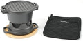 HAWOK 6 Piece Stove Set, Potable Cast Iron Charcoal Grill Stove with 1QT Dutch Oven, with Multipurpose Lid, Five-Leg Buffet Tray, Multipurpose Mini BBQ Stove Set by HAWOK
