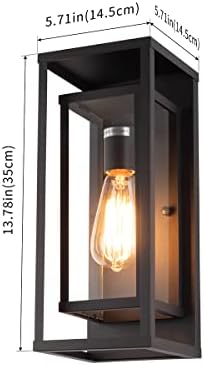 mirrea 14" Modern Outdoor Porch Wall Light, Matte Black, 4 Pack - Image 2