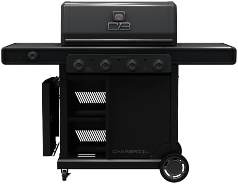 Charbroil Pro Series with Amplifire Infrared Technology 4-Burner Propane Gas Grill Cabinet with Side Burner, Black - 463281024 by Charbroil