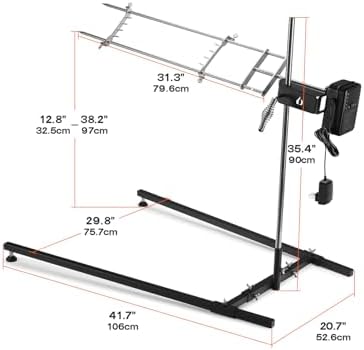 Spit Rotisserie Kit with Stand, Open Flame Camping Grill for Outdoors - Image 2