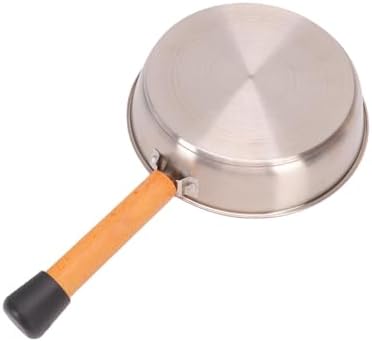 POCREATION Camping Frying Pan, 7.87 in Stainless Steel, Wooden Handle - Image 3
