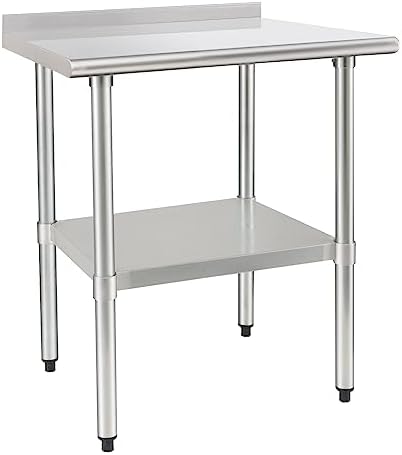 HARDURA Stainless Steel Prep & Work Table 24 x 36 Inches Backsplash by HARDURA