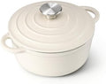 Leonyo 2Quart Small Enameled Cast Iron Dutch Oven with Lid,Light Sandalwood by Leonyo