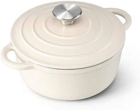 Leonyo 2Quart Small Enameled Cast Iron Dutch Oven with Lid,Light Sandalwood by Leonyo
