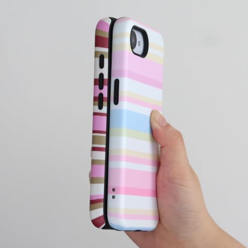 for iPhone 17e Case iPhone 16e Case, Magnetic Matte Frosted Dual-Layer Striped Phone Case for Women, Retro Aesthetic Cover Compatible with MagSafe Accessories - Berry Sage - Image 3
