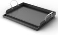 17"x13" Pre-Seasoned Nonstick Cast Iron Griddle for Gas Grill - Universal Flat Top with Grease Groove, Reinforced Ridges & High Sidewalls for Gas/Charcoal, Fits Weber, Charbroil by BLUESGRILLPARTS