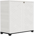 ZZM Indoor/Outdoor Storage Cabinet Waterproof, 34"x15"x34" Plastic Outdoor Storage Box for Garden Balcony Bathroom, All Weather Outdoor Storage Clearance, DIY Usage, with No Shelf (White) by ZZM