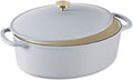 Best Choice Products Oval 7.5 Quart Enamel Cast-Iron Dutch Oven, Heavy-Duty Pre-Seasoned for Baking, Cooking w/Side Handles – French Gray by BestChoiceProducts