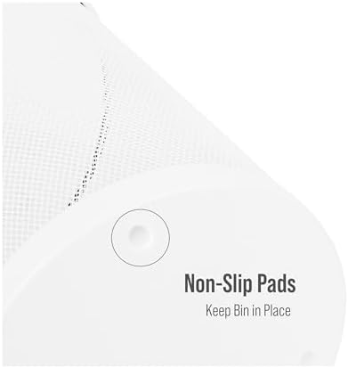 2-Pack 6-Gallon Round Steel Mesh Trash Can, Recycling Wastebasket, White - Image 5