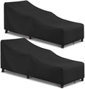 Arcedo Patio Lounge Chair Cover 2 Pack, 84" x 32" x 32" H, Black by ARCEDO