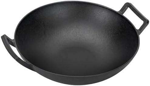 Charkettle 14" Cast Iron Wok with Handles for Gourmet BBQ System Grill by Skyflame