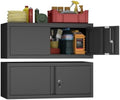 IRONFFICE Metal Garage Wall Cabinets,13" H Garage Storage Cabinet Wall Mounted,Floating Storage Organization with Doors,Locking Hanging Cabinet for RV,Home Office,Warehouse,Black by IRONFFICE