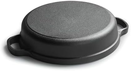 LI-GELISI Deepened flat-bottom cast iron frying pan, double-handle thickened uncoated old-fashioned iron pot, pancake and steak frying household multi-purpose large iron pot(24 inch) - Image 5