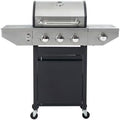 Endark 3-burner propane grill, 37,000 BTU with side-fire function. Stainless steel, enameled cast iron grate, thermometer, wheels. Perfect for patio and garden cooking by ENDARK