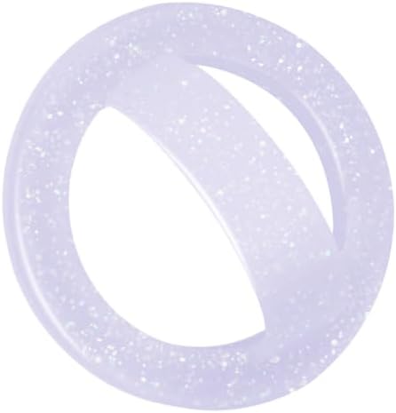 Magnetic Silicone Ring Grip Phone Holder, Rotating Finger Loop Ring Grip Holder, Soft and Portable, Strong Magnetic Attraction, Compatible with Magsafe Phone Case (Sparkle Purple) by QxbBox
