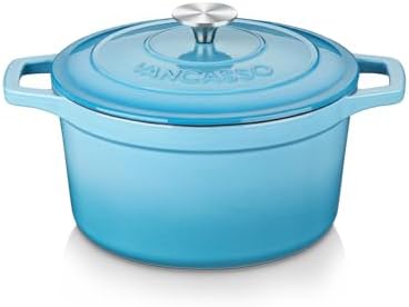 vancasso 2.5 Qt Enameled Cast Iron Dutch Oven with Lid, Blue by vancasso