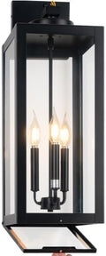 24" Extra Large Fully Enclosed Dusk to Dawn Outdoor Light Fixture 3-Light by Yolsunes