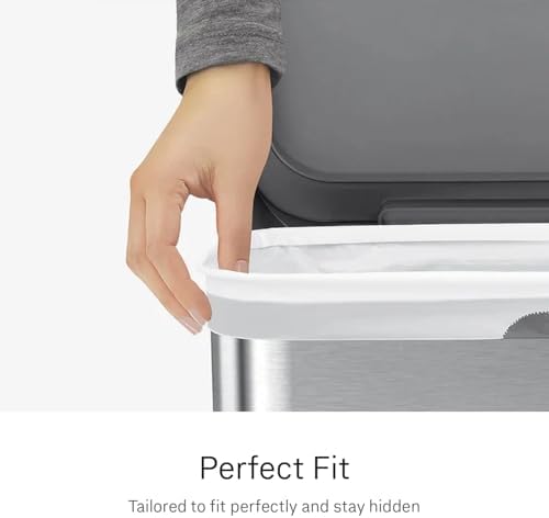 simplehuman Code P 100 Count Custom Fit Liners, Drawstring Kitchen Trash Bags, One-by-One Mess-Free Dispense, Extra Thick & Double Seamed, 50% PCR Plastic, 50-60 Liter / 13-16 Gallon, White - Image 2