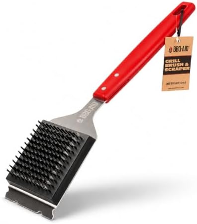 BBQ Grill Brush for Outdoor Grill Cleaner and Scraper, Replaceable Head by BBQ-AID