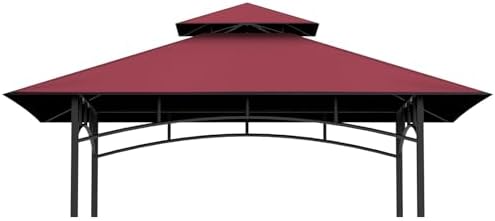 5' x 8' Grill Gazebo Replacement Top, Burgundy Canopy Top Cover Only by COVBOARD