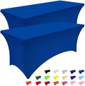 Smiry 2 Pack Spandex Table Cloth 5FT, Elastic Fitted Blue Tablecloth by Smiry