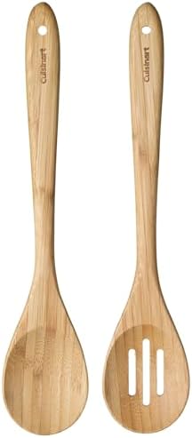 Cuisinart CTG-BAM-2SP Green Gourmet Bamboo Solid and Slotted Spoons, 2-Pack, 15.5" x 4.5" x 0.75" by Cuisinart