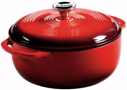 Lodge Essential Enamel Cast Iron Dutch Oven, 4.5 Quart, Island Spice Red by Lodge