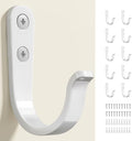 10Pcs Wall Hooks, White Metal Coat and Towel Hooks, Holds Up to 40 lbs by jockcaras
