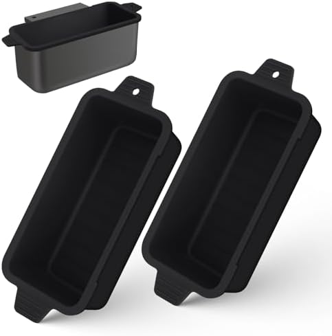 2 PCS Silicone Grease Cup Liners for Blackstone 36 28 22 17 Inch Griddle,Reusable Grease Catcher Cup Liner Grill Grease Tray,Durable Drip Pans Blackstone Griddle Accessories,Black by Oliggive