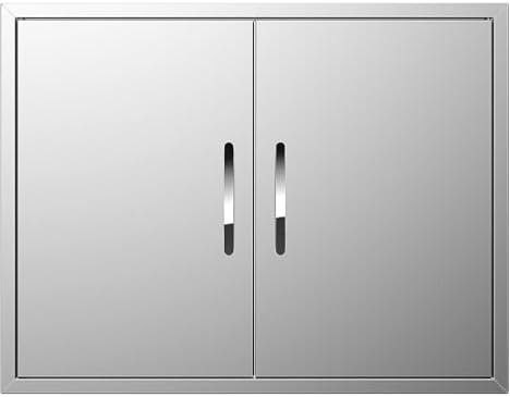 BBQ Access Double Doors 31Wx24H Flush Mount Stainless Steel Outdoor Kitchen Door for Outside Cabinets and BBQ Island by YourFriends