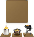 FLASLD Heavy-Duty Under Grill Mat 59inch Square Fire Pit Mat,3 Layers Fireproof Waterproof Grill Pads Protect for Deck,Patio,Outdoor Charcoal,Smokers,Wood Floor,Indoor Brown Fireplace Reusable by FLASLD