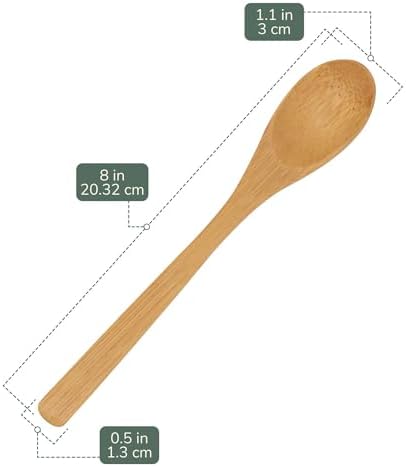 BambooMN 8" Reusable Bamboo Dinner Spoon - 10 Units - Image 2