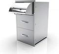 AHLOKI Stainless Steel with Chrome Handle BBQ Island Drawers for Outdoor Kitchen Or Grill Station,17Wx30Hx21D Inch by RIGMEC