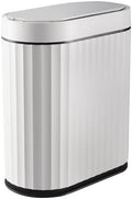 ELPHECO Bathroom Trash Can with Lid, 2 Gallon, Motion Sensor, Black White by ELPHECOUSA