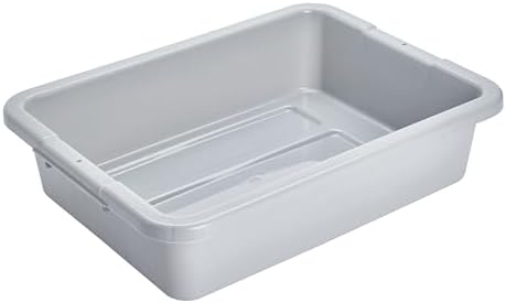 Rubbermaid Commercial Products Standard Bus/Utility Box 4.6-Gallon Gray Plastic Heavy Duty Restaurant Wash Basin/Dish Washing Tub for Kitchen Organization/Storage by RubbermaidCommercialProducts