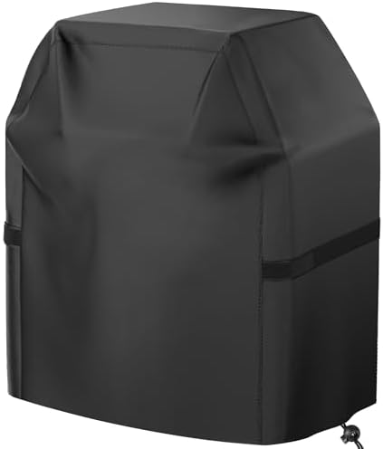 Grill Cover, 40 inch Small Gas Grill Cover for Outdoor Grill, Waterproof, Weather Resistant, UV & Fade Resistant, BBQ Grill Cover with Hook and Loop Straps, Black by VIBOOS