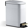 CEROELDA Small Bathroom Trash Can with Lid-6L/1.6 Gal-Soft Close Lid-White by WelcometoCEROELDA